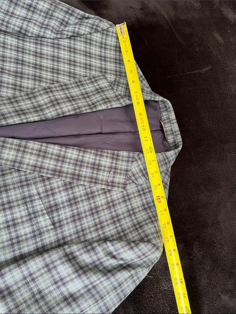 David Donahue Olive and Navy Plaid Sport Coat